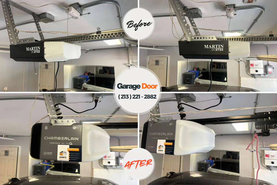 Before and after: garage door repair Holly Springs, GA